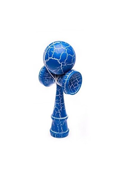 OEM Kendama din lemn albastră, 18 cm, design cu efect crăpat