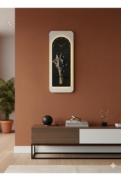 SERENGETI ART AÇELYA AHŞAP PİLLİ LEDLİ İSKANDİNAV TARZI SALON DUVAR RAFI MODE...