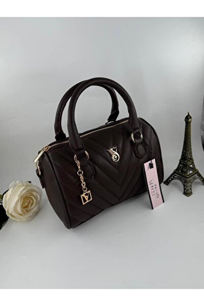 gül sezgin butik Geantă de umăr pentru femei, maro, cu accesorii metalice, cu...