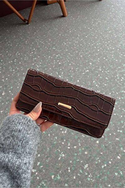 Yuka Atelier Sava Crocodile Textured Faux Leather Large Wallet