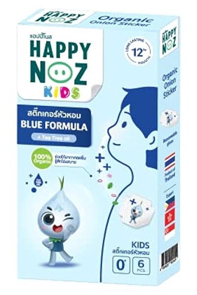 Happy Noz ملصقات البصل العضوية للأطفال | تركيبة زرقاء + زيت شجرة الشاي | خبز طبيعي آمن