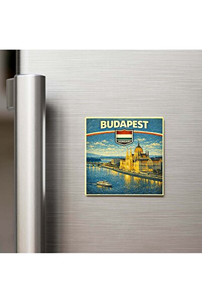 iBerk Mıknatıslı Buzdolap Magneti - Retro Macaristan Budapeşte Şehri Temalı V...