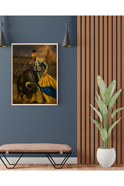 MOR TABLO Marco Asensio Ahşap Çerçeveli Tek Parça Dekoratif Tablo