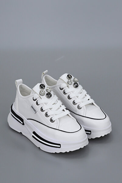 kajal ayakkabı Prn 172-1 Stone Detailed Lace-Up Sports Shoes