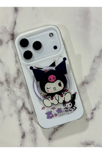 HYPERSOFT Iphone 17 Pro (6.3 inç) Uyumlu Stant Olabilen Popsocketli Desenli S...