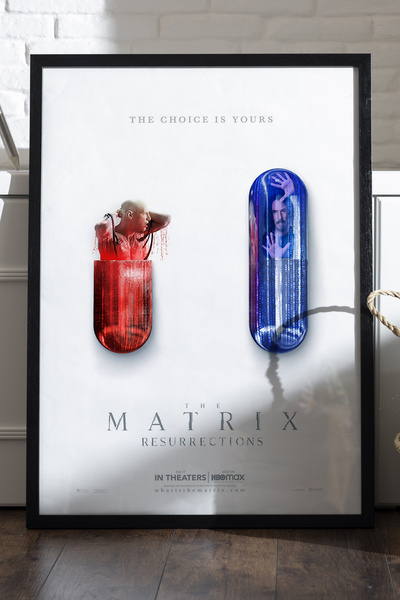 Duvarda Matrix Siyah Ahşap Çerçeveli Poster, Film Duvar Tablosu