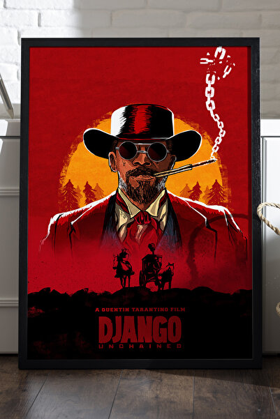 Duvarda Django Unchained crni poster sa drvenim okvirom, zidna umetnost iz TV...