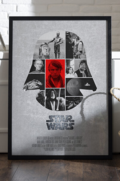 Duvarda Αφίσα Star Wars με μαύρο ξύλινο πλαίσιο, ζωγραφική τοίχου ταινιών