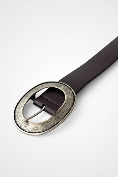 Yuka Atelier Vintage Faux Leather Belt with Antique Buckle Detail