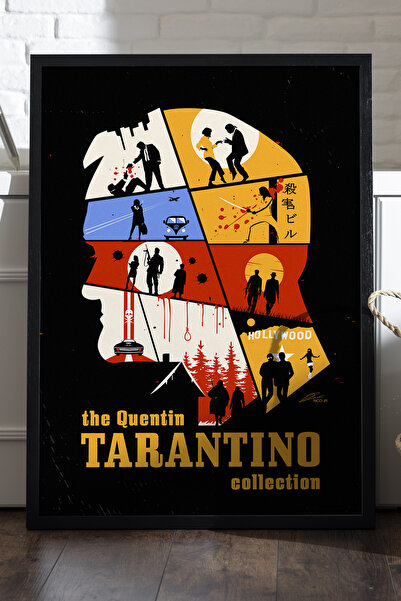 Duvarda Poster cu ramă din lemn negru Quentin Tarantino, pictură murală cu te...