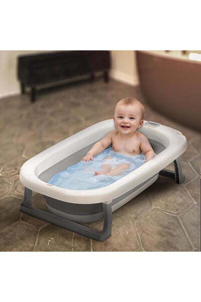 BAYBEE حوض استحمام قابل للطي للأطفال بقاعدة مانعة للانزلاق - حوض استحمام صغير...