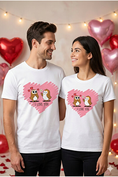lepiska Dear Combination (or Dear Combination) |   I Love You Owl Printed |   Couple T-Shirts |   Valentine's Day Gift |   100% Cotton