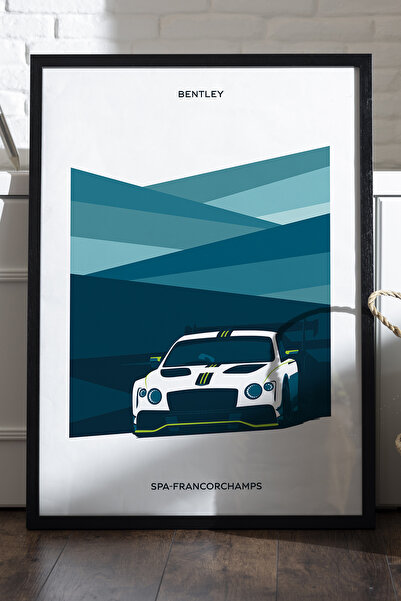 Duvarda Αφίσα Bentley με μαύρο ξύλινο πλαίσιο, ζωγραφική τοίχου με σπορ αυτοκ...