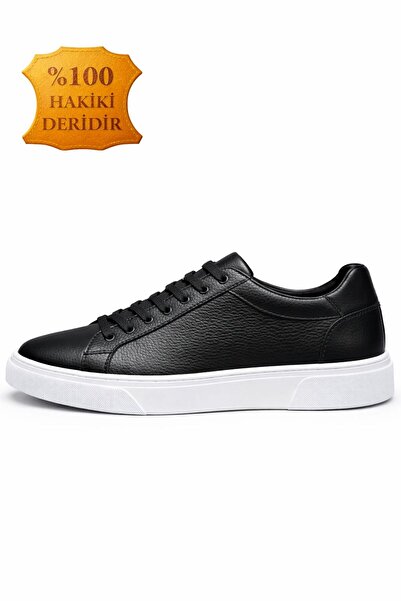 Tetaf Genuine Leather Men's Casual Sneaker Lace-Up Shoes