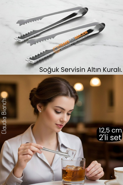 Transformacion Profesyonel Bar Serisi 2'li Paslanmaz Çelik Buz Maşası Seti | ...
