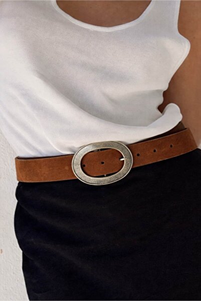 Yuka Atelier Suede Vintage Distressed Buckle Detailed Belt
