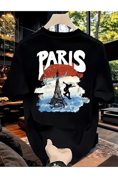 LELVANİ تي شيرت مطبوع عليه نمط باريس
