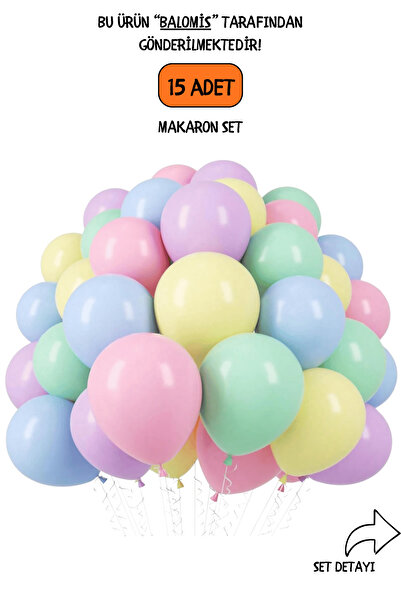 BALOMİS Yumuşak Pastel Tonlarda Makaron Balon Karışımı 11 İnç Dekor Seti