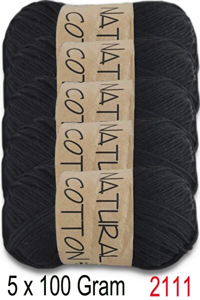Diva İplik Diva Natural Cotton 2111 Чорний (пакет з 5 штук)