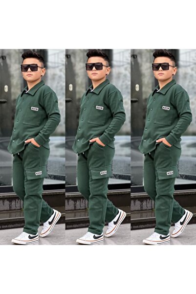 Bisahane طقم قماش بيكيه دابيل فاس للصبيان من الليكرا الكاملة مكون من قطعتين