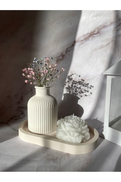 LALEZEN HOME Şakayık Mum Vazo Seti