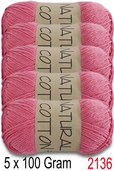 Diva İplik Diva Natural Cotton 2136 Nar Çiçeği (5 li Paket)