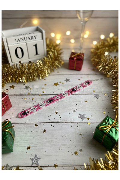 Namaste Vintage New Year Themed Handmade Beaded Bracelet