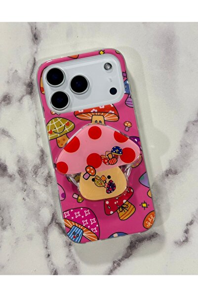 HYPERSOFT Iphone 16 Pro Max (6.9 inç) Uyumlu Stant Olabilen Popsocketli Desen...