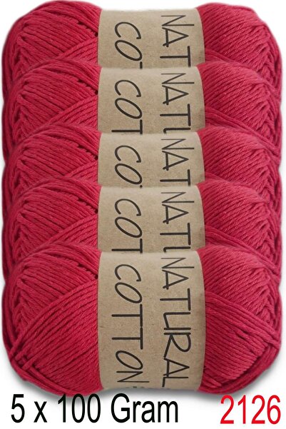 Diva İplik Diva Natural Cotton 2126 Червоний (пакет з 5 штук)