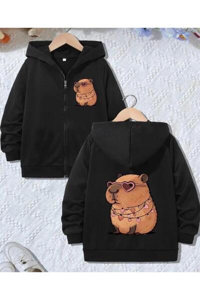 No Plan سترة كابيبارا للأولاد مع طباعة أمامية