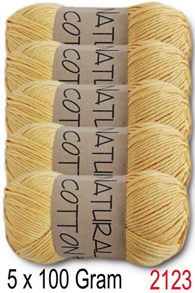 Diva İplik Diva Natural Cotton 2123 Sarı (5 li Paket)