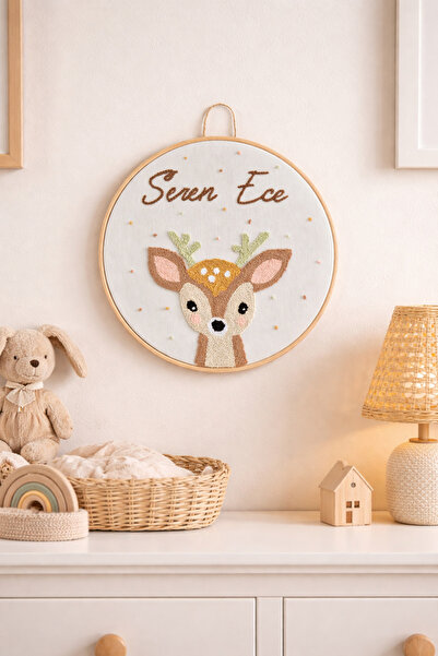 afralya home Bebek çocuk Odası İsimli Kapı Süsü Punch Nakış Duvar Panosu Bebe...