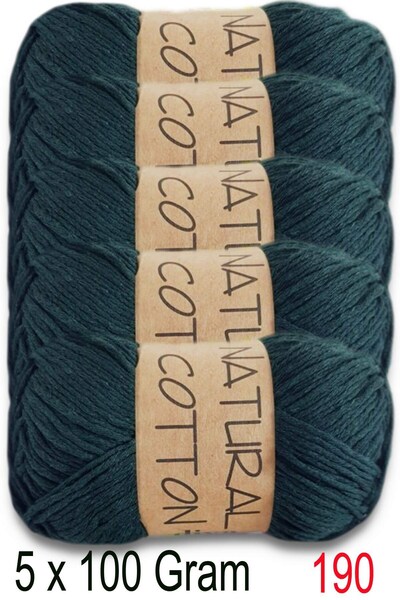 Diva İplik Diva Natural Cotton 190 Темно-зелений (пакет з 5 штук)