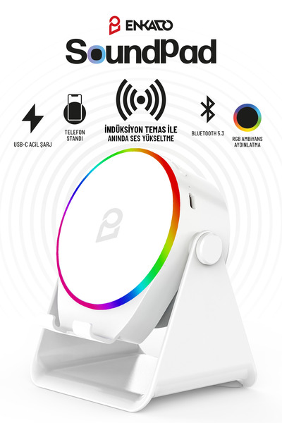 Enkado S11 5W Bluetooth + Temasla Ses Yükselten İndüksiyon Hoparlör 2000 Mah ...