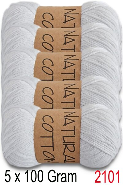 Diva İplik Diva Natural Cotton 2101 Λευκό (Συσκευασία των 5)