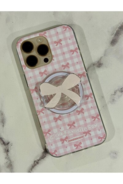 HYPERSOFT Iphone 16 Pro Max (6.9 inç) Uyumlu Stant Olabilen Popsocketli Desen...