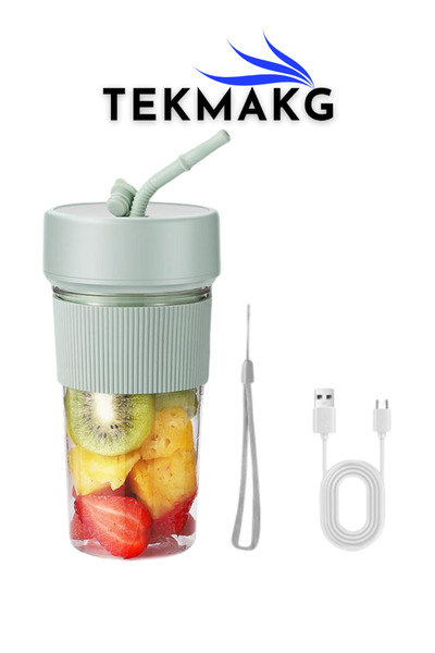 TEKMAKG Taşınabilir Şarjlı Blender | 350 ml | Type-C | 6 Bıçaklı | Kablosuz M...