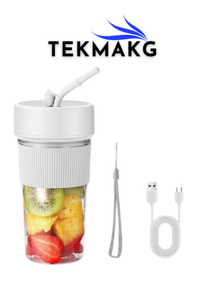 TEKMAKG Taşınabilir Şarjlı Blender | 350 ml | Type-C | 6 Bıçaklı | Kablosuz M...