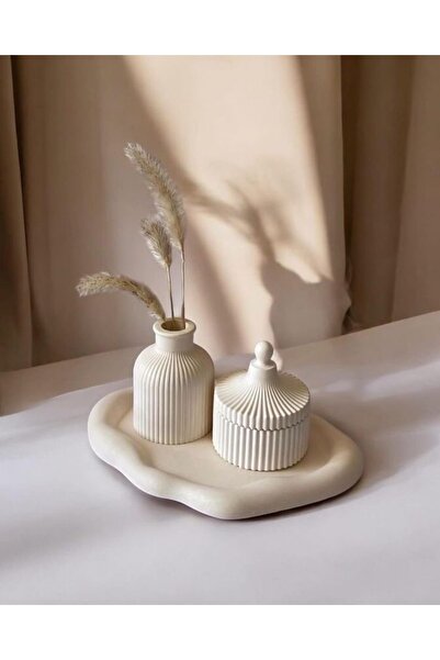 LALEZEN HOME Bulut Standlı Dekoratif kutu ve Vazo Seti