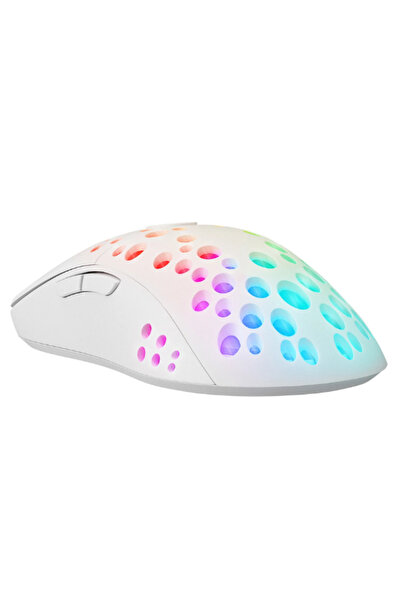 ATAsoft Beyaz Rainbow Aydınlatmalı RGB 8000dpı Işıklı Gaming Oyuncu Mouse