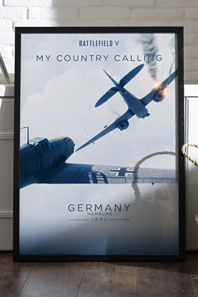 Duvarda Poster Battlefield V cu ramă din lemn negru, pictură decorativă de pe...