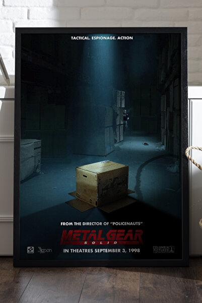Duvarda Metal Gear Solid crni poster sa drvenim okvirom, dekorativna zidna sl...