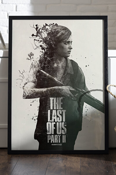 Duvarda The Last of Us Part II Siyah Ahşap Çerçeveli Poster, Dekoratif Oyun D...