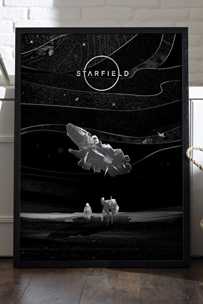 Duvarda Poster Starfield cu ramă din lemn negru, pictură decorativă de perete...