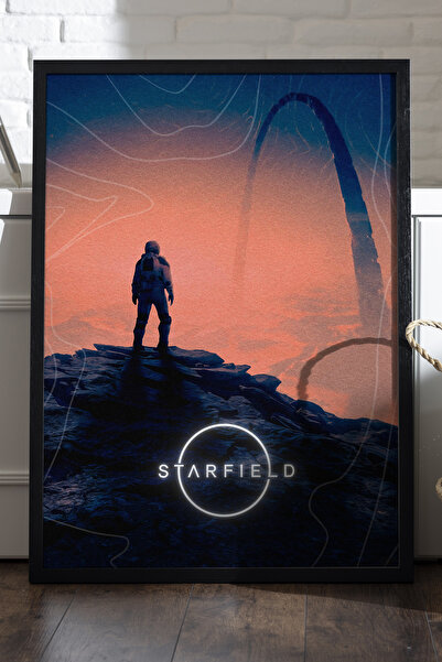 Duvarda Poster Starfield cu ramă din lemn negru, pictură decorativă de perete...