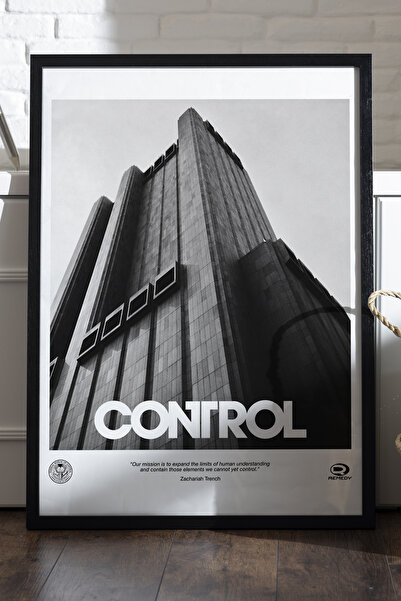 Duvarda Poster cu ramă din lemn negru Control, pictură decorativă de perete c...