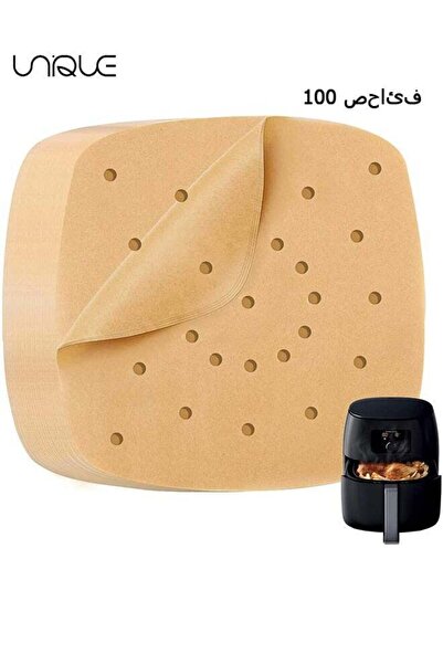 Unique 100Pcs 8.5 inch Air Fryer Parchment Paper Liners, Unbleached Air Fryer Paper Liners Disposabl