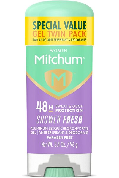 Mitchum Women Gel Antiperspirant Deodorant Twin Pack, Shower Fresh, 3.4oz
