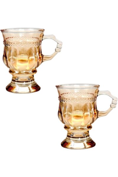 Generic Irish coffee cup, glass coffee cup with handle and stem, transparent stemmed mug