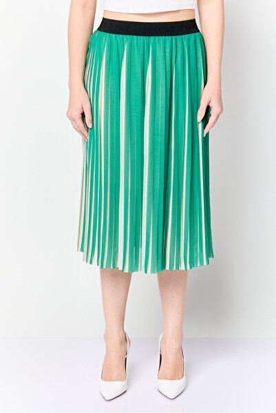 Karl Lagerfeld تنورة ميدي مطوية للنساء، متعددة الألوان